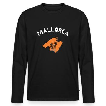 Mallorca - Männer Premium Bio Langarmshirt - Schwarz - Vorne - Nico (187cm)