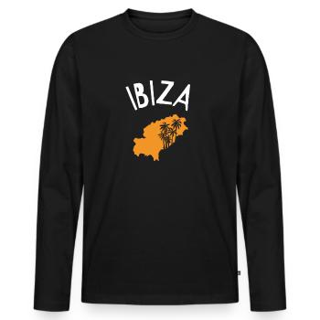 Ibiza - T-shirt manches longues Premium bio Homme - noir - Devant - Nico (187cm)