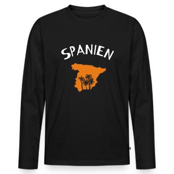 Spanien - Männer Premium Bio Langarmshirt - Schwarz - Vorne - Nico (187cm)