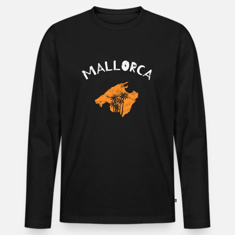Mallorca - Männer Premium Bio Langarmshirt - Schwarz