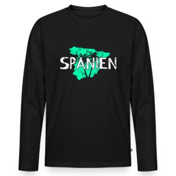 Espagne - T-shirt manches longues Premium bio Homme - noir - Devant - Nico (187cm)