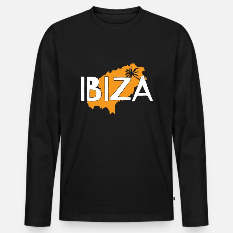 Ibiza - Männer Premium Bio Langarmshirt - Schwarz
