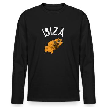 Ibiza - T-shirt manches longues Premium bio Homme - noir - Devant - Nico (187cm)