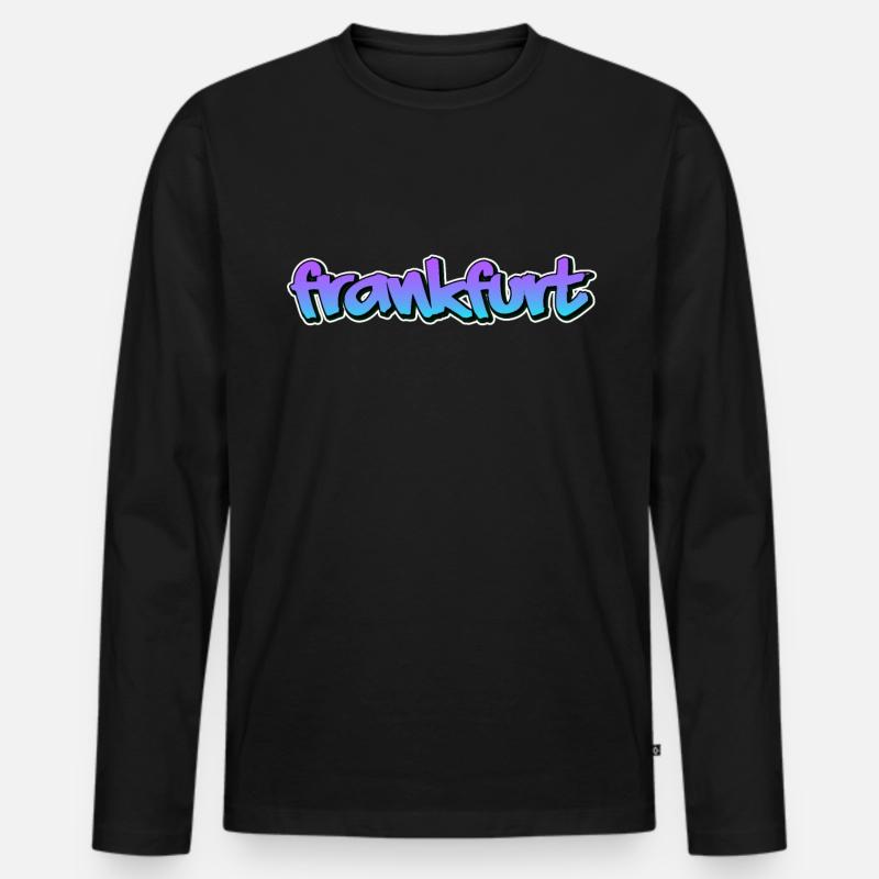 Frankfurt - Männer Premium Bio Langarmshirt - Schwarz