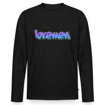 Brême - T-shirt manches longues Premium bio Homme - noir - Devant - Nico (187cm)