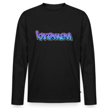 Brême - T-shirt manches longues Premium bio Homme - noir - Devant - Nico (187cm)