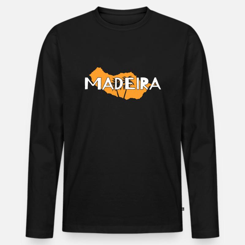 Madeira - Männer Premium Bio Langarmshirt - Schwarz