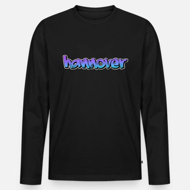 Hannover - Männer Premium Bio Langarmshirt - Schwarz