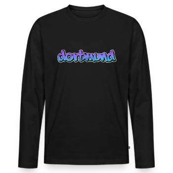 Dortmund - Men's Premium Organic Long Sleeve Shirt - black - Front - Nico (187cm)