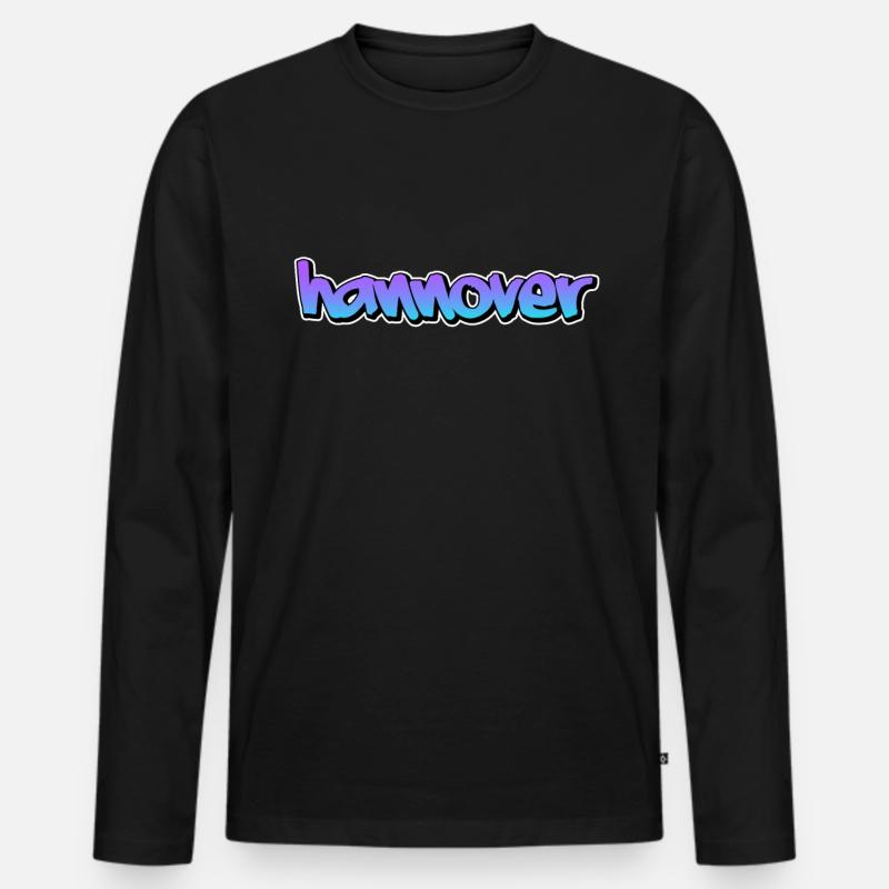 Hannover - Männer Premium Bio Langarmshirt - Schwarz