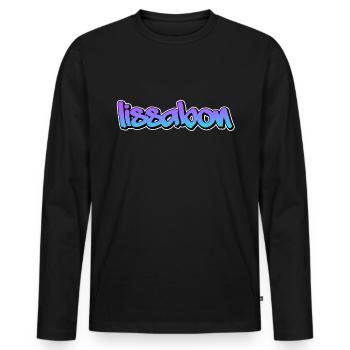 Lissabon - Männer Premium Bio Langarmshirt - Schwarz - Vorne - Nico (187cm)