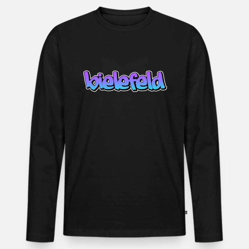 Bielefeld graffiti - Männer Premium Bio Langarmshirt - Schwarz
