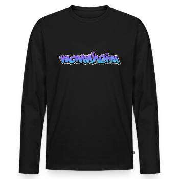 Mannheim - T-shirt manches longues Premium bio Homme - noir - Devant - Nico (187cm)