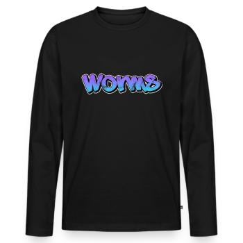 Vers - T-shirt manches longues Premium bio Homme - noir - Devant - Nico (187cm)