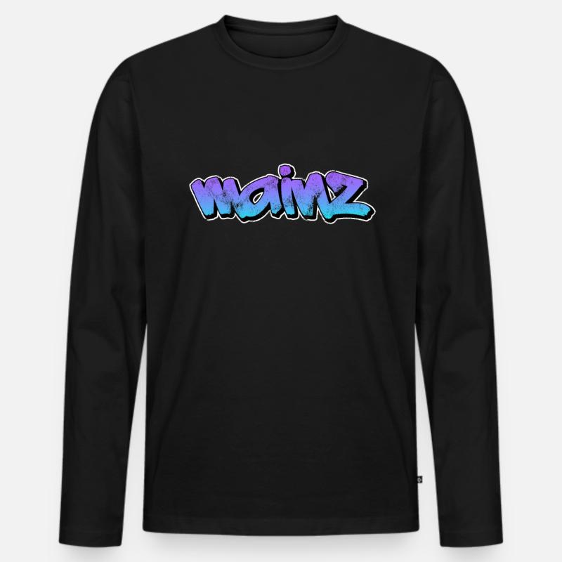 Mainz - Männer Premium Bio Langarmshirt - Schwarz