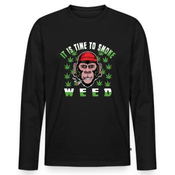 Kiffen Weed Dicton - T-shirt manches longues Premium bio Homme - noir - Devant - Nico (187cm)
