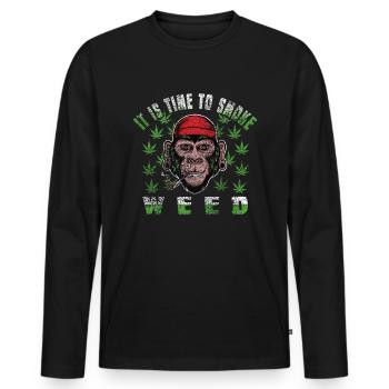Kiffen Weed Dicton - T-shirt manches longues Premium bio Homme - noir - Devant - Nico (187cm)