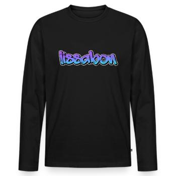 Lissabon - Männer Premium Bio Langarmshirt - Schwarz - Vorne - Nico (187cm)