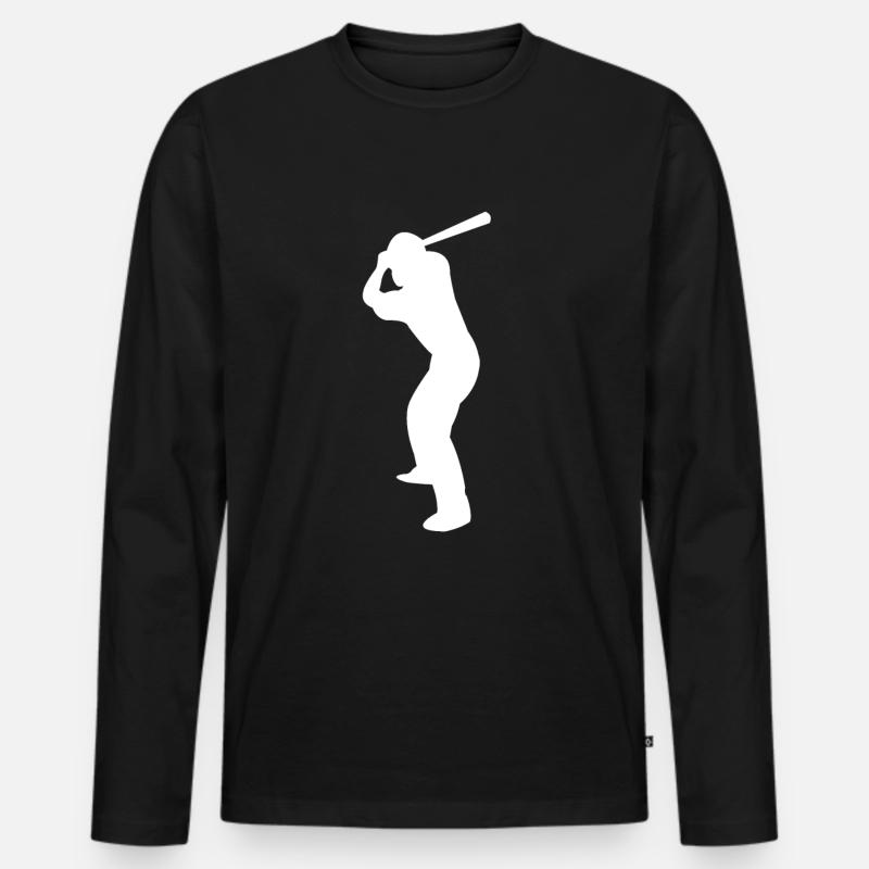 Baseball - Männer Premium Bio Langarmshirt - Schwarz