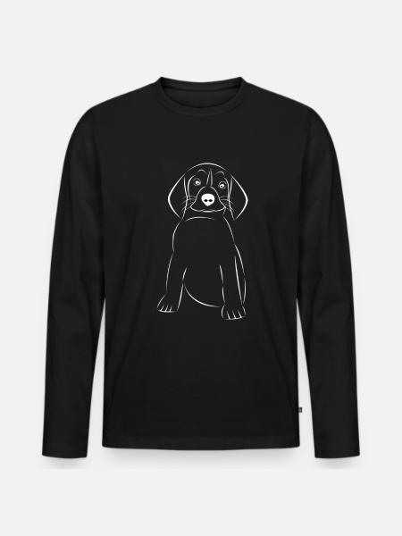 cute dog pet - Men's Premium Organic Long Sleeve Shirt - black