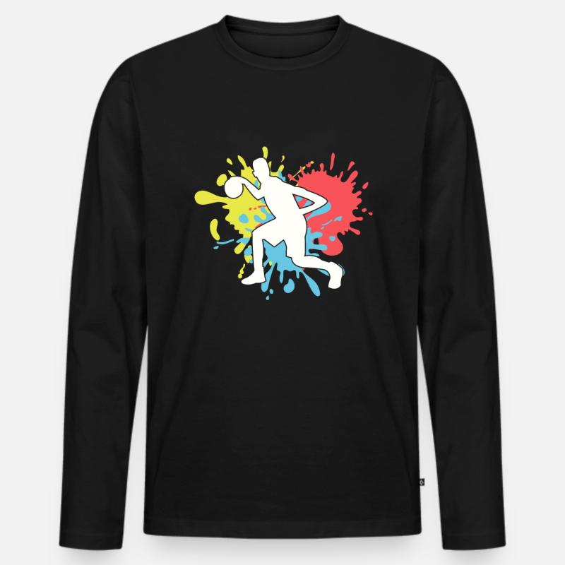 Basketball - Männer Premium Bio Langarmshirt - Schwarz