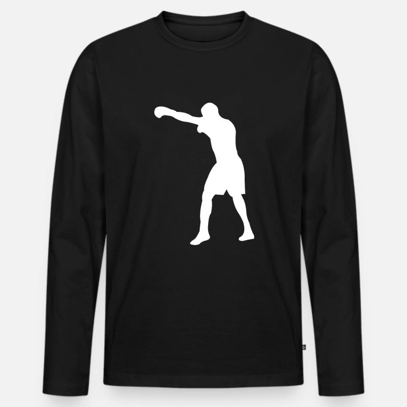 Boxen - Männer Premium Bio Langarmshirt - Schwarz