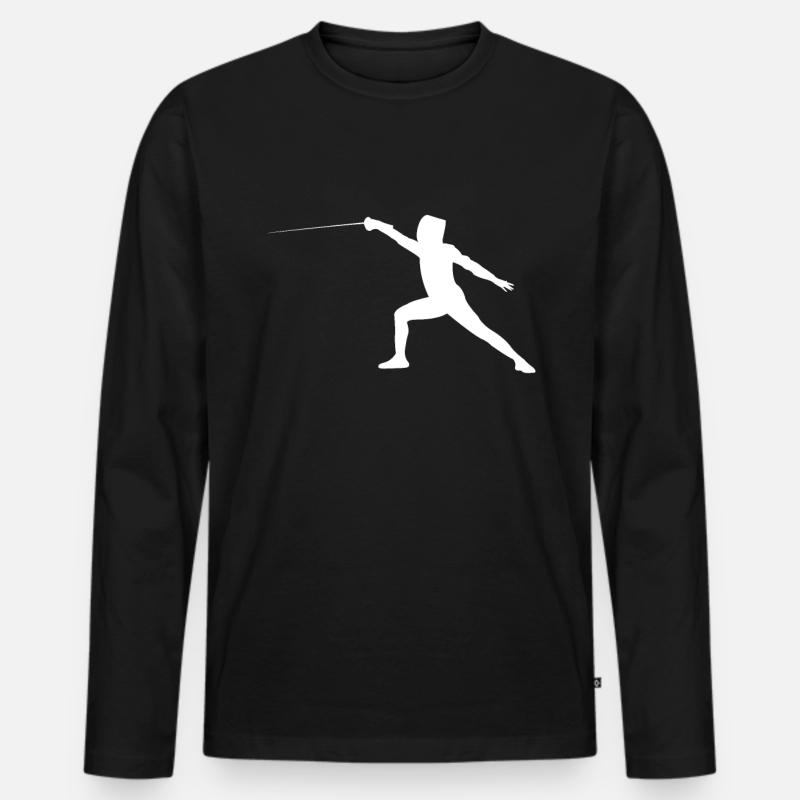 Fechten - Männer Premium Bio Langarmshirt - Schwarz