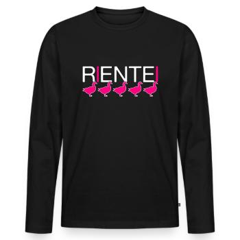 Rente - Männer Premium Bio Langarmshirt - Schwarz - Vorne - Nico (187cm)