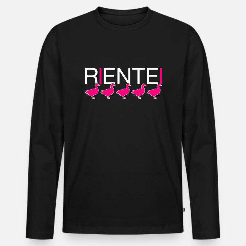 Rente - Männer Premium Bio Langarmshirt - Schwarz
