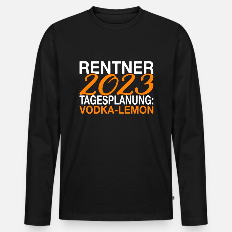 Rentner 2023 Spruch - Männer Premium Bio Langarmshirt - Schwarz