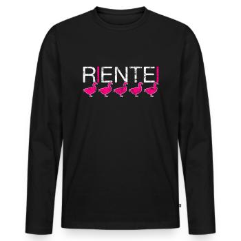Rente - Männer Premium Bio Langarmshirt - Schwarz - Vorne - Nico (187cm)