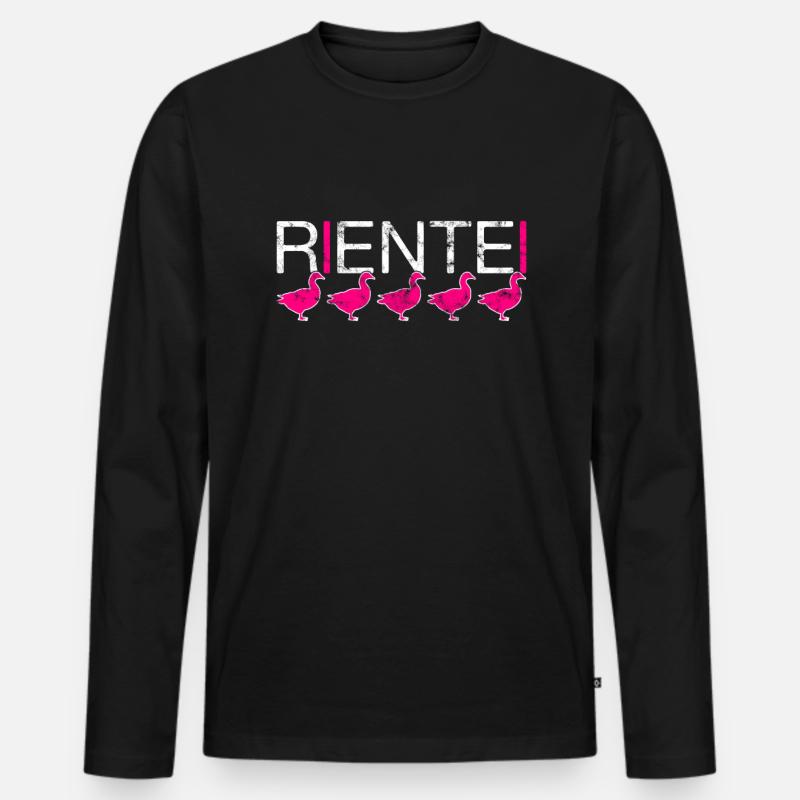 Rente - Männer Premium Bio Langarmshirt - Schwarz