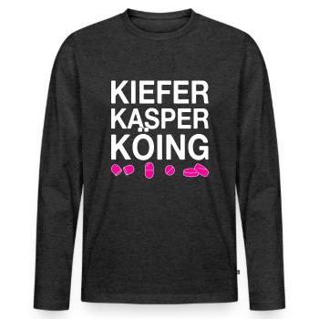 Techno party feiern Spruch - Männer Premium Bio Langarmshirt - Anthrazit meliert - Vorne - Nico (187cm)