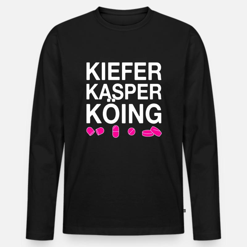 Techno party feiern Spruch - Männer Premium Bio Langarmshirt - Schwarz