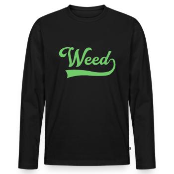 Weed Schriftzug - Männer Premium Bio Langarmshirt - Schwarz - Vorne - Nico (187cm)