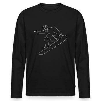 Snowboarding Snowboarder - Men's Premium Organic Long Sleeve Shirt - black - Front - Nico (187cm)