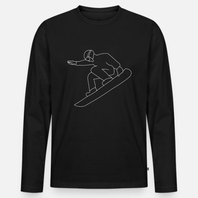 Snowboarden Snowboarder - Männer Premium Bio Langarmshirt - Schwarz