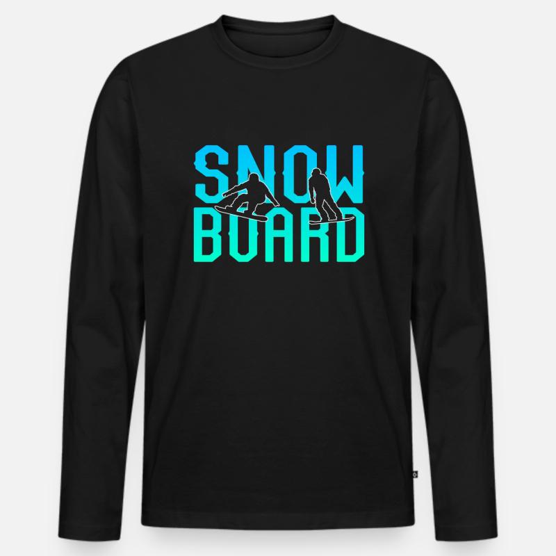 Snowboard - Männer Premium Bio Langarmshirt - Schwarz