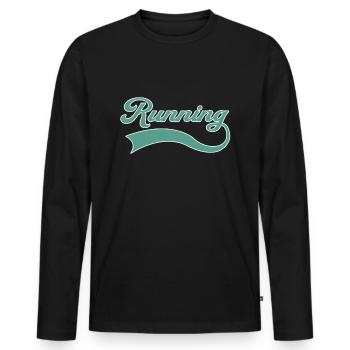 Running Endurance Sports Lettering - T-shirt manches longues Premium bio Homme - noir - Devant - Nico (187cm)