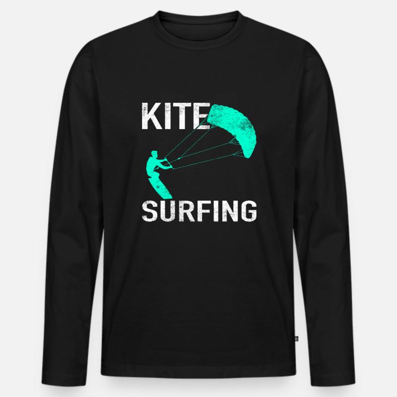 kite surfing - Männer Premium Bio Langarmshirt - Schwarz