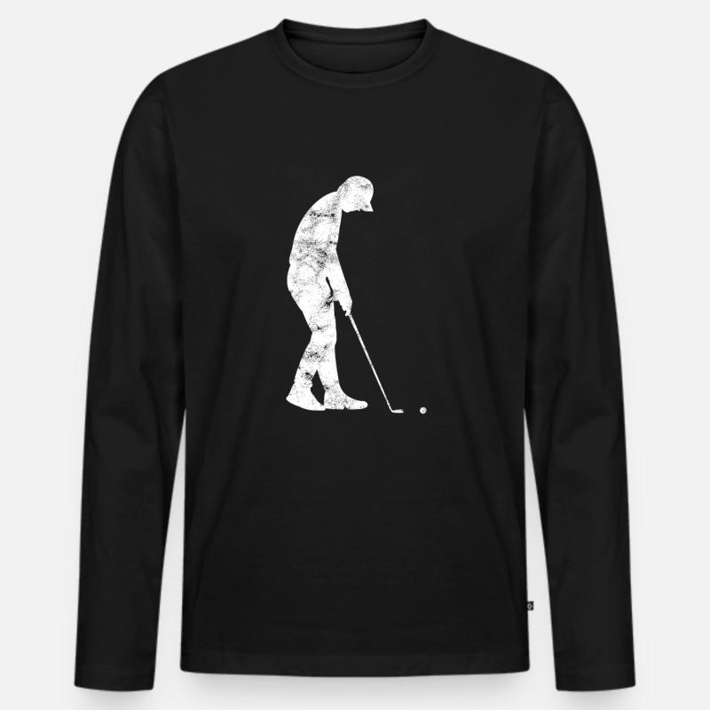 Golf - Männer Premium Bio Langarmshirt - Schwarz
