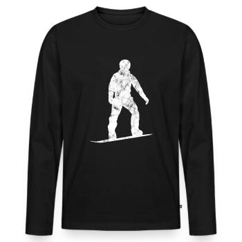 Snowboarding Silhouette - Men's Premium Organic Long Sleeve Shirt - black - Front - Nico (187cm)