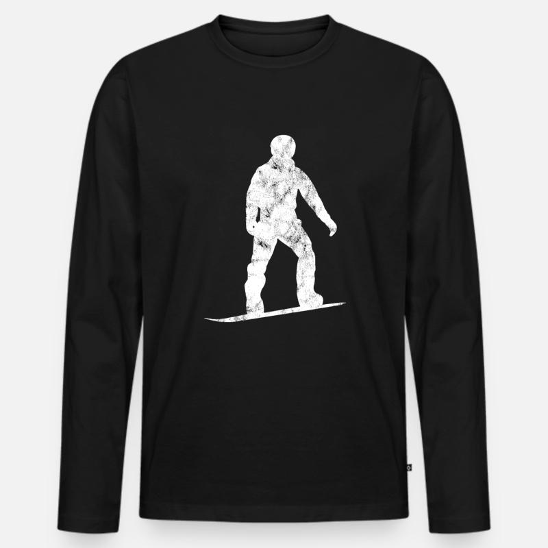 Snowboarding Silhouette - Männer Premium Bio Langarmshirt - Schwarz
