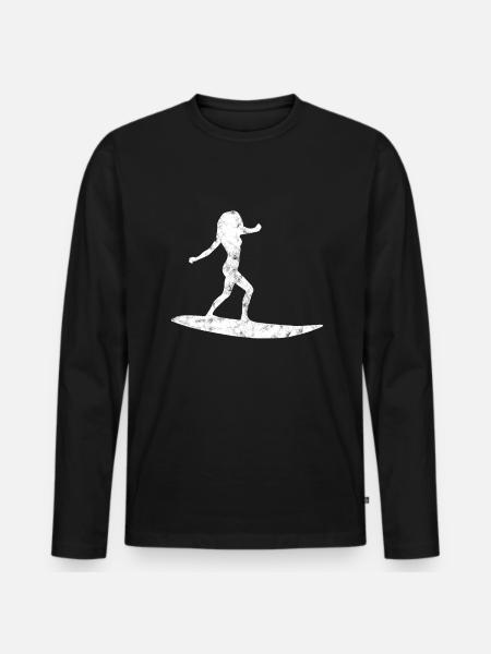 Snowboarding Silhouette - Men's Premium Organic Long Sleeve Shirt - black