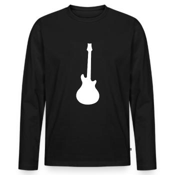 Rock Guitar Silhouette - Men's Premium Organic Long Sleeve Shirt - black - Front - Nico (187cm)