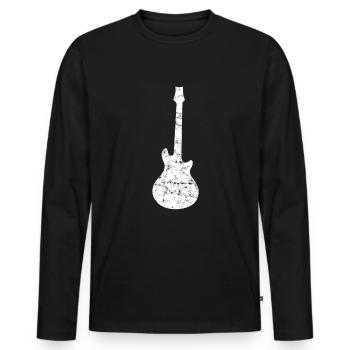 Rock Guitar Silhouette - Men's Premium Organic Long Sleeve Shirt - black - Front - Nico (187cm)