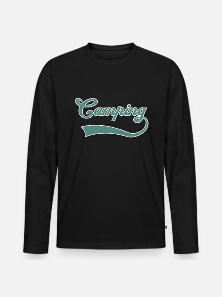 Camping lettering - Men's Premium Organic Long Sleeve Shirt - black