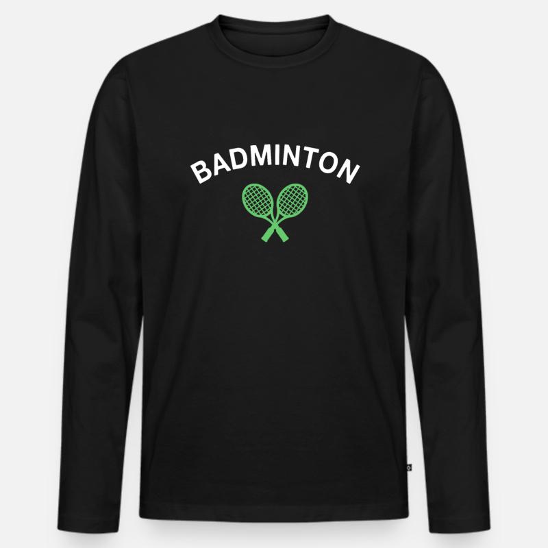 Badminton - Männer Premium Bio Langarmshirt - Schwarz