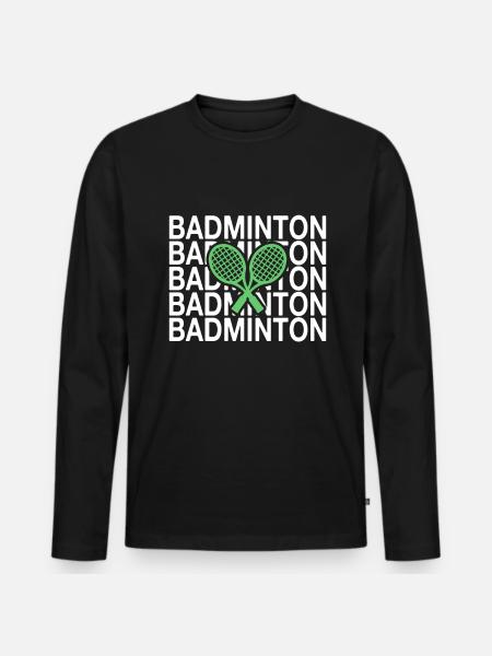 Badminton - T-shirt manches longues Premium bio Homme - noir