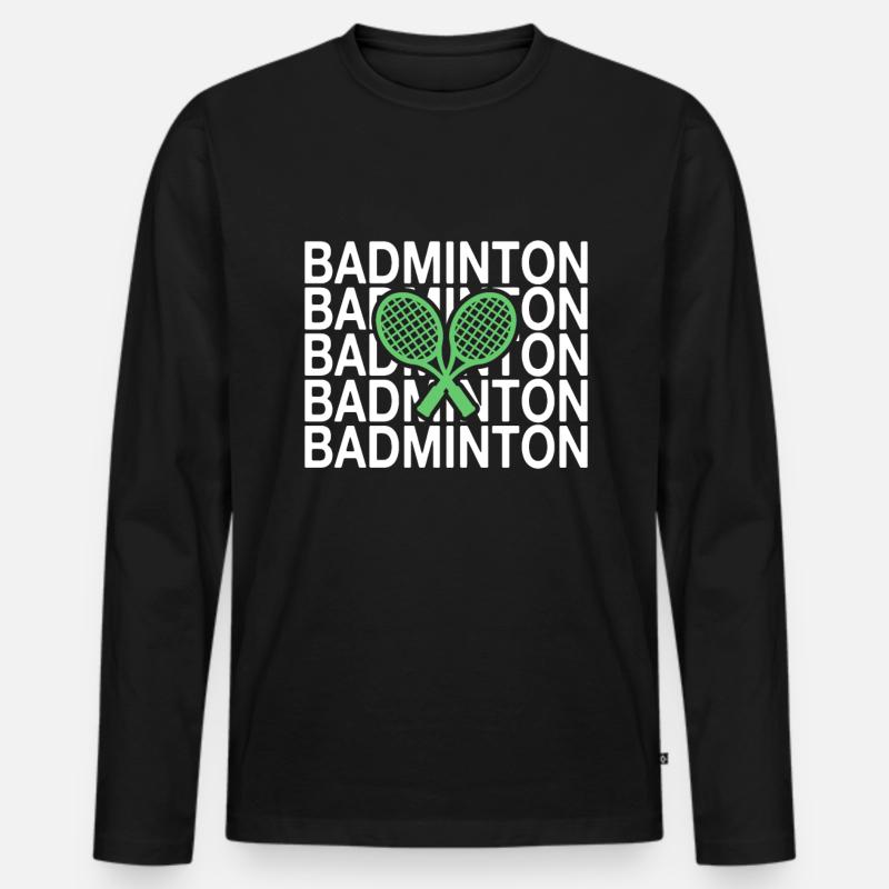 Badminton - Männer Premium Bio Langarmshirt - Schwarz
